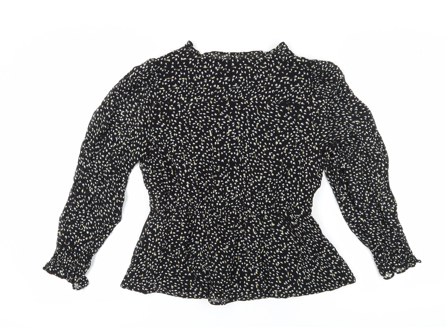 Marks and Spencer Women's Black Floral Blouse Size 12