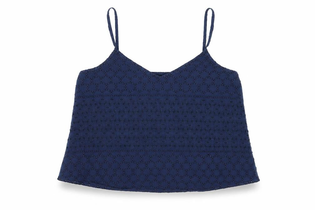 Womens UK Size M Hollister Blue Cotton Tank