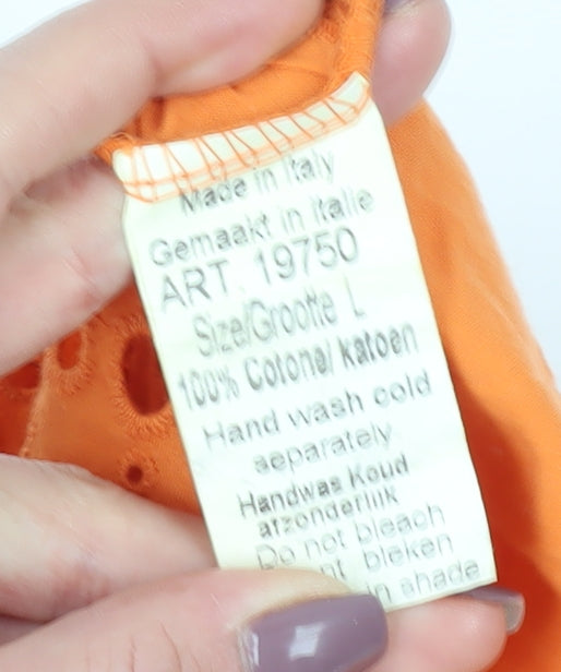 Valentina Naldi Women's Orange Cotton Tunic Blouse