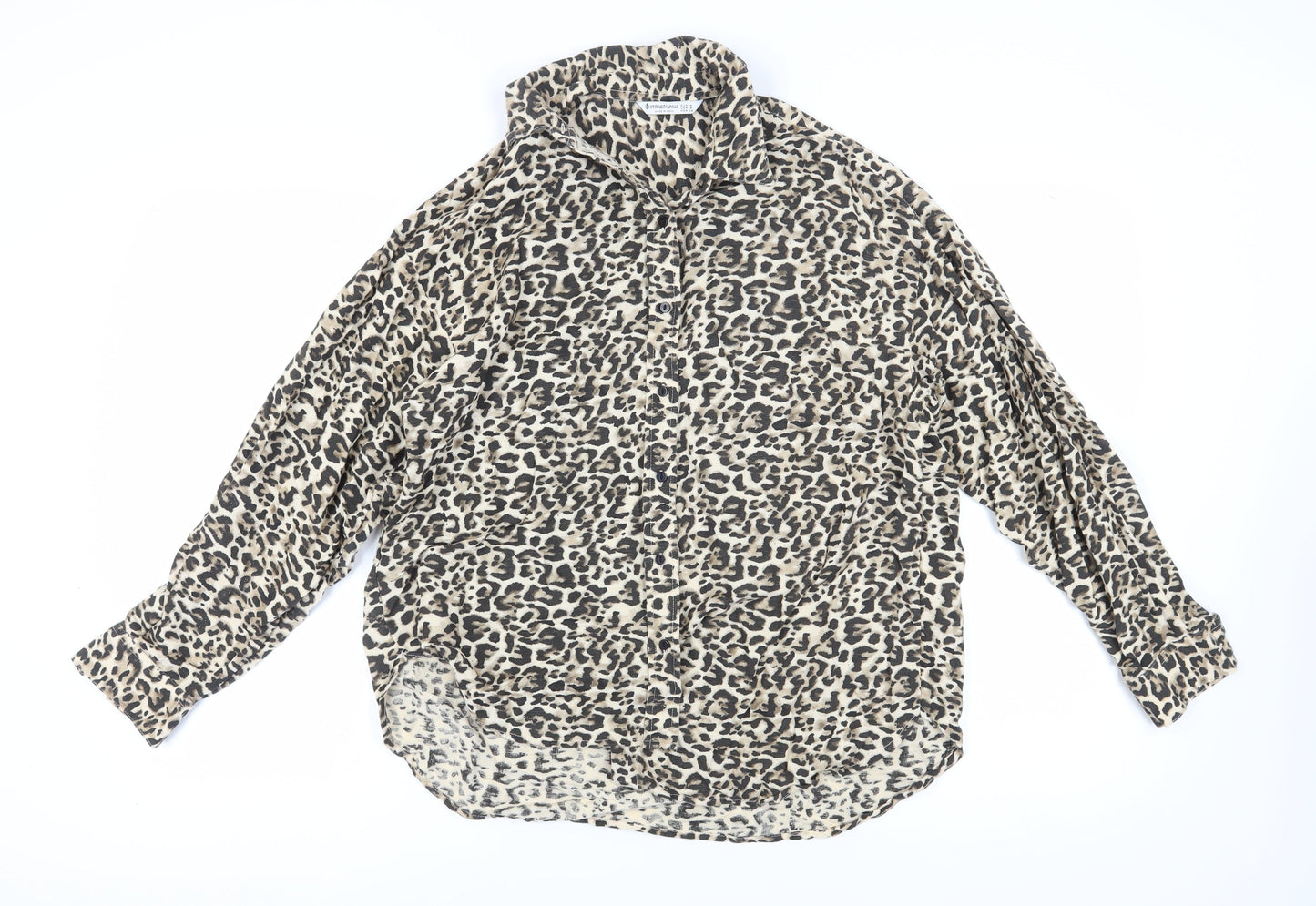 Stradivarius Women's Animal Print Button-Up Shirt