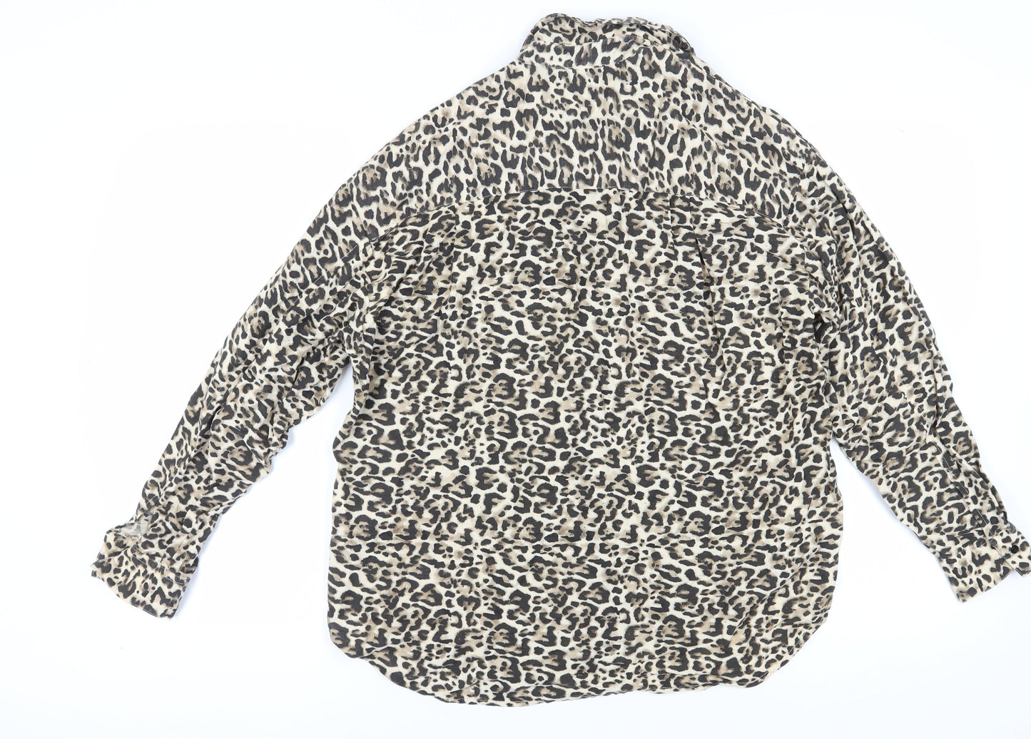 Stradivarius Women's Animal Print Button-Up Shirt