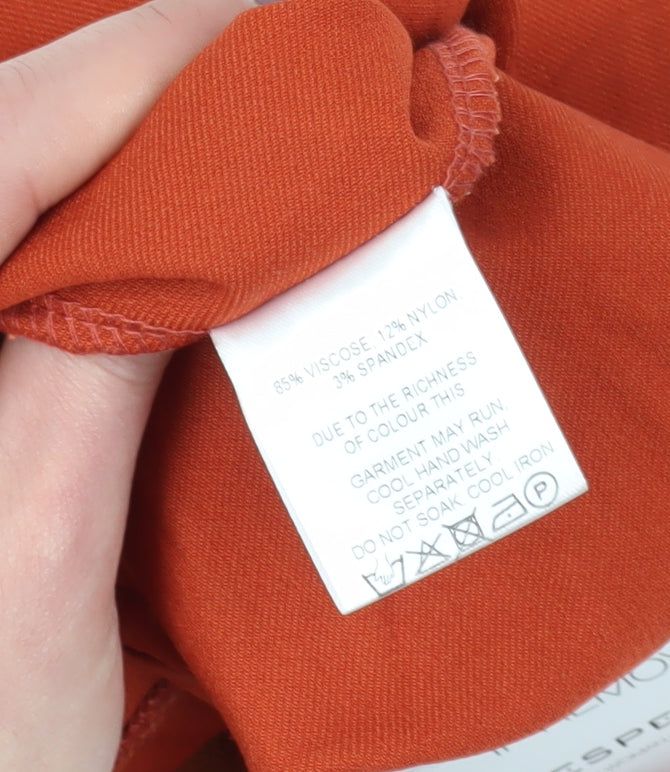 Vesper Women's Orange Bodycon Dress Size 10 One Shoulder
