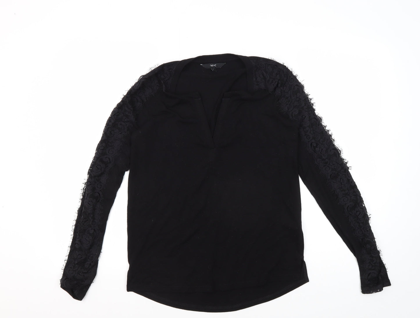Next Women's Black Long Sleeve Lace Blouse - Size 6