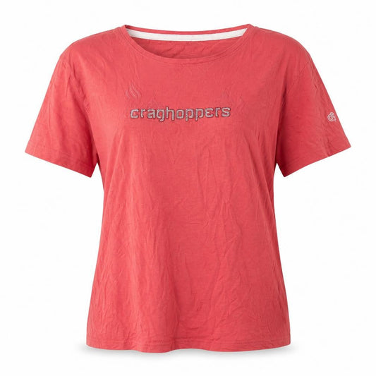 Womens UK Size 16 Craghoppers Red Cotton T-Shirt