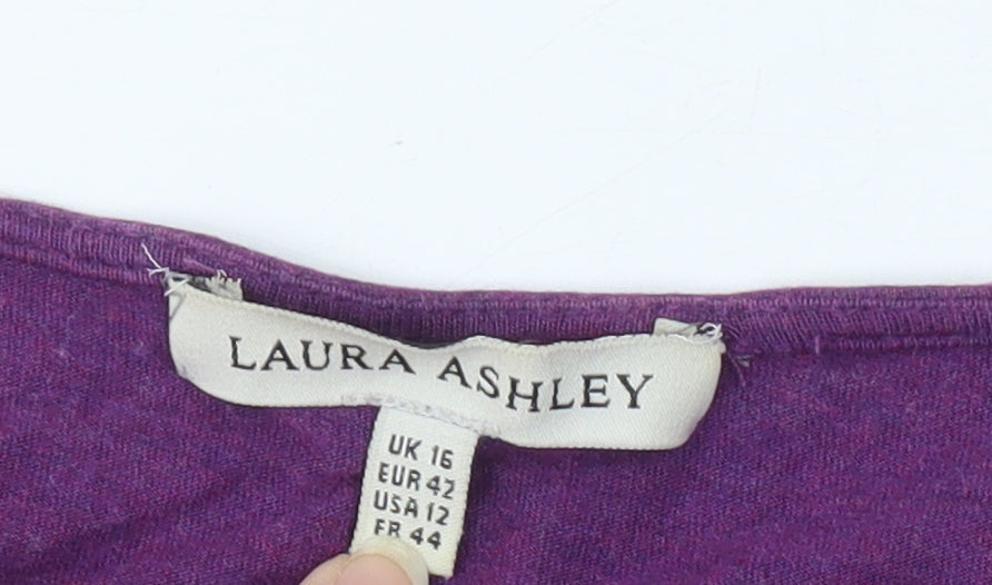 Laura Ashley Women’s Purple Wrap Blouse Size 16