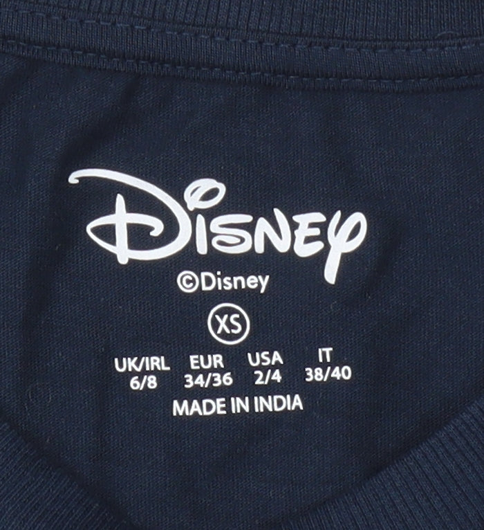 Disney Teens Blue Stitch T-Shirt XS Crew Neck