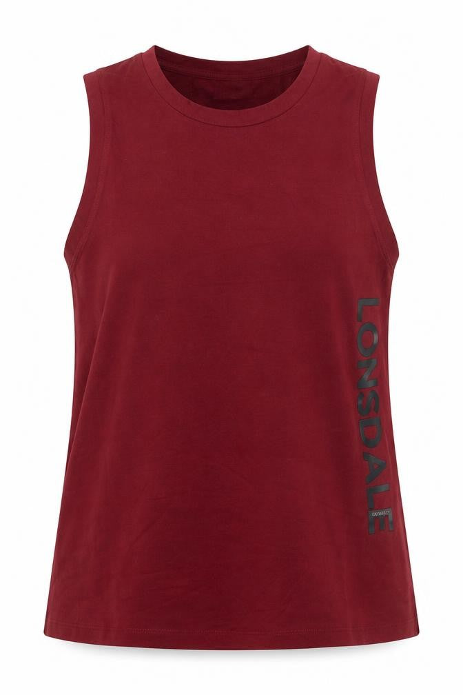 Lonsdale Unisex Red 2XL Tank Top Gym Cotton Blend