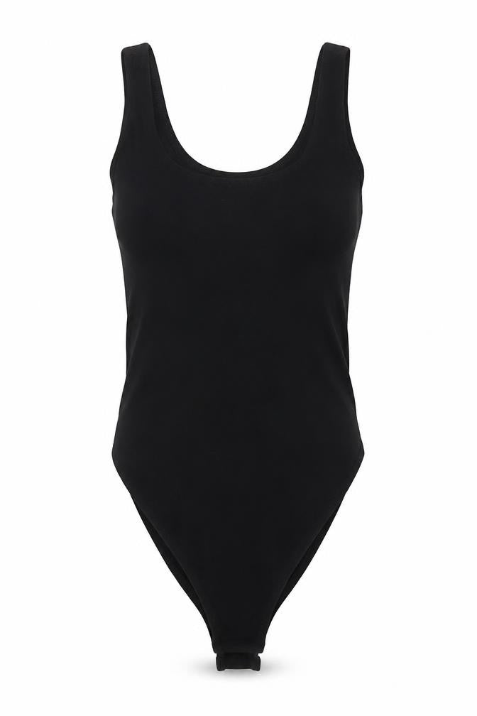Front view of Miss Selfridge Black Tank Bodysuit -, size 8