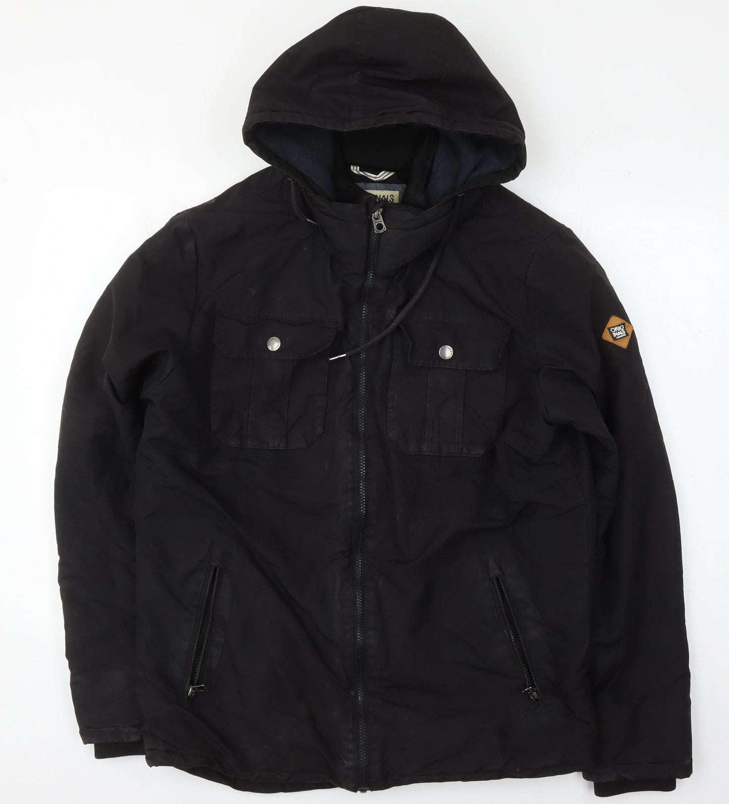 Jack & Jones Men's Black Parka Jacket Medium