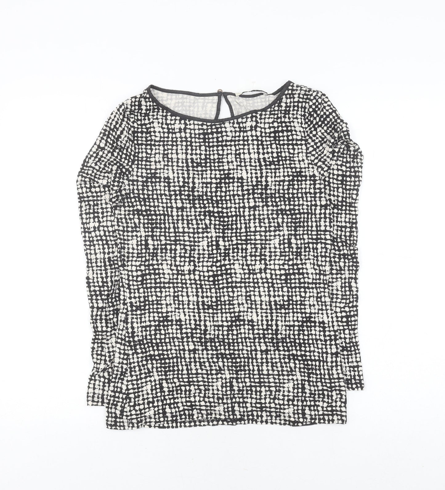 Oasis Women's Black Geometric Long Sleeve Top
