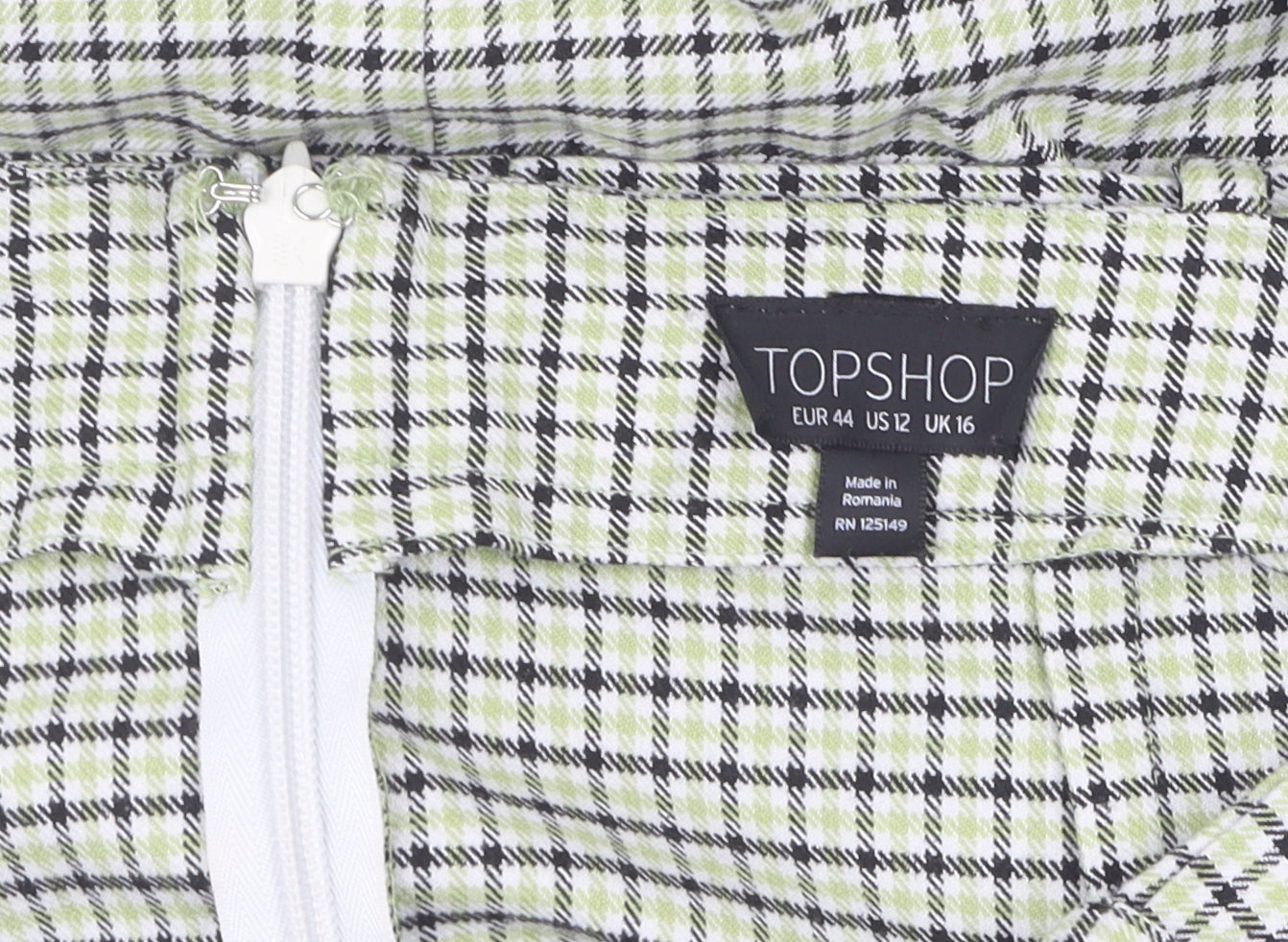 Topshop Women's Multicoloured Check Wrap Skirt Size 16