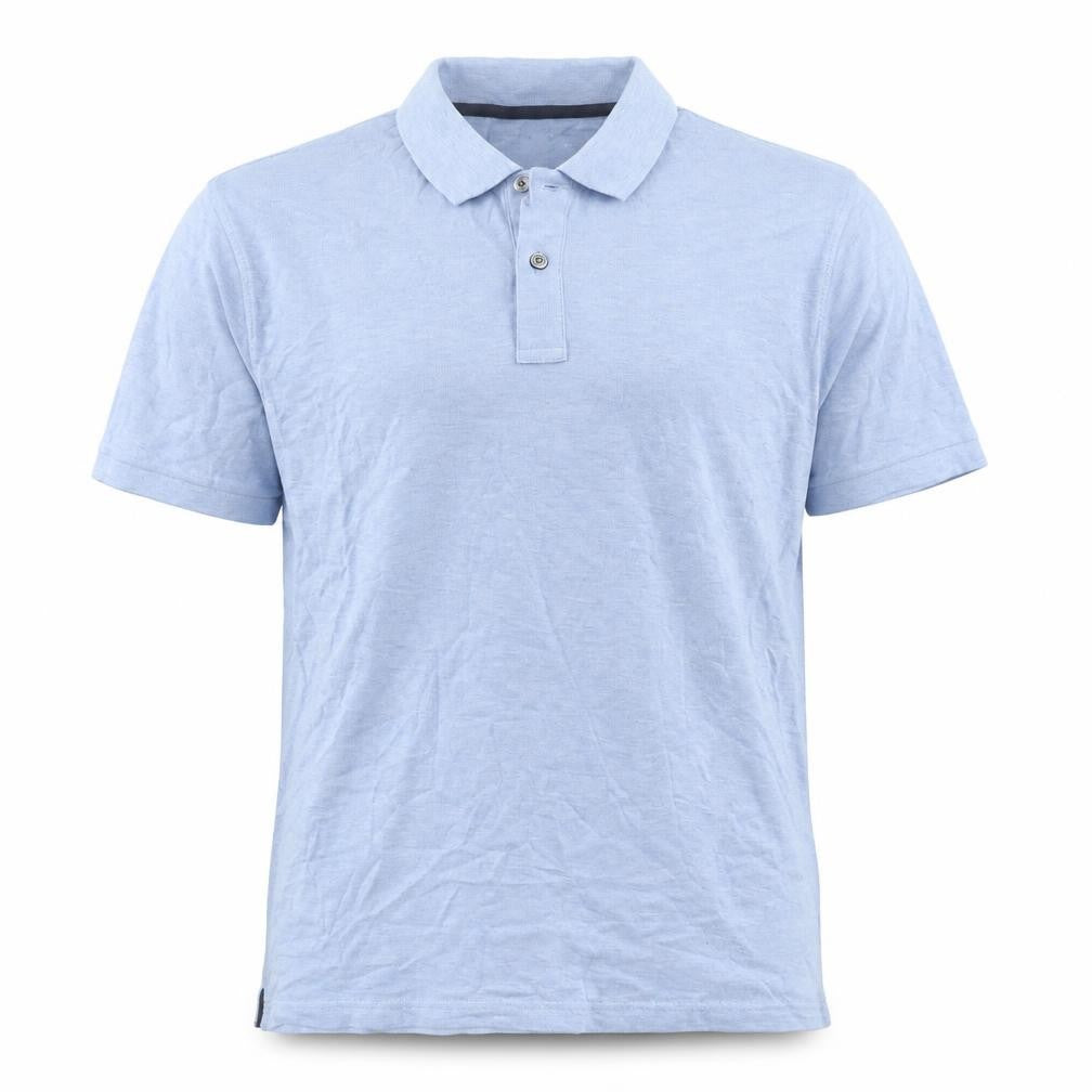 Marks and Spencer Men's Blue Polo Shirt - Medium