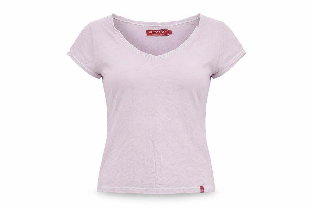 Women's White Stuff Pink T-Shirt Size 3 V-Neck Cotton