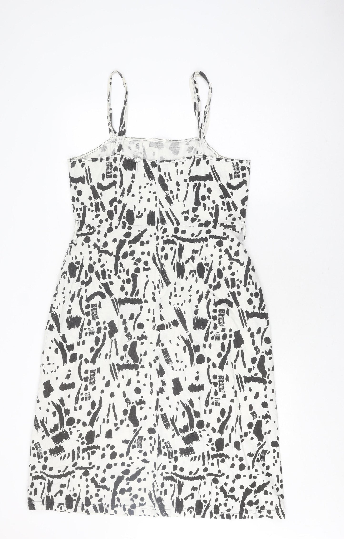ASOS Women's Black White Animal Print Pinafore Dress UK 12