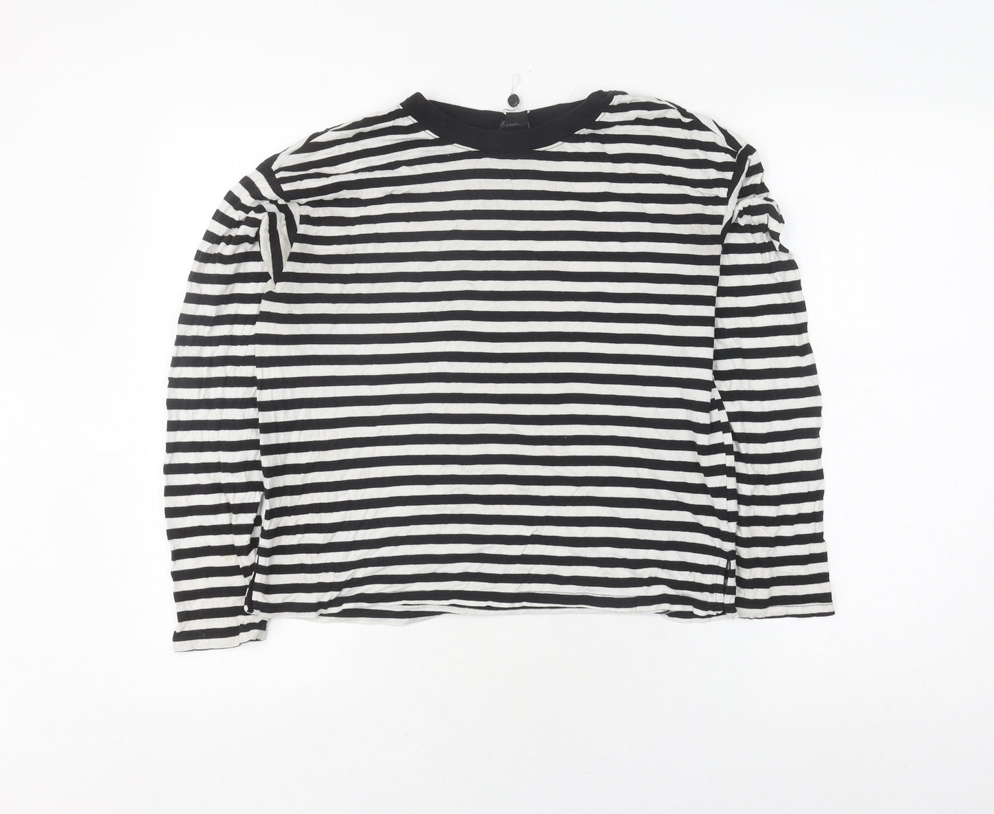 Monki Women's Black White Striped XS T-Shirt, Casual