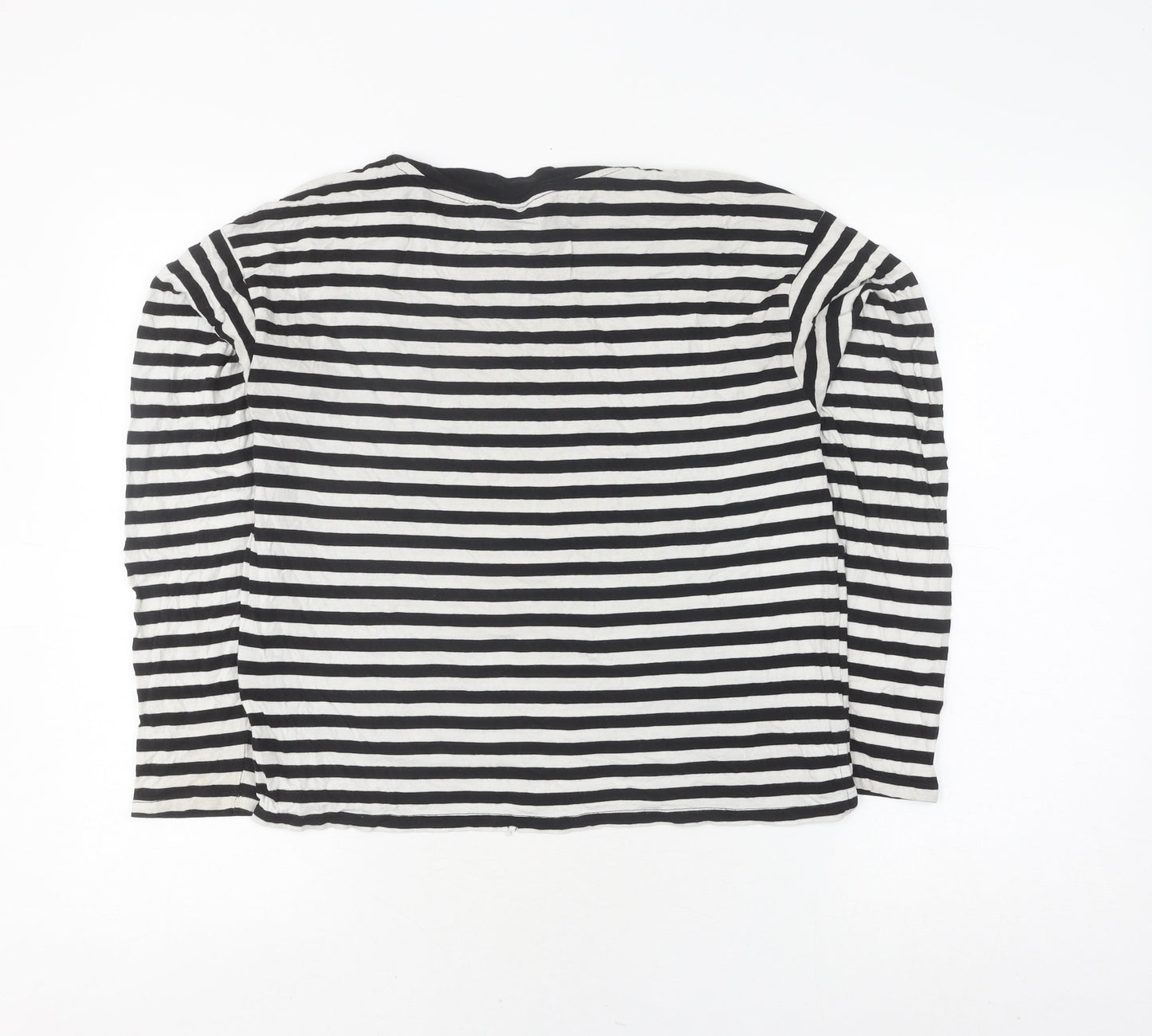 Monki Women's Black White Striped XS T-Shirt, Casual