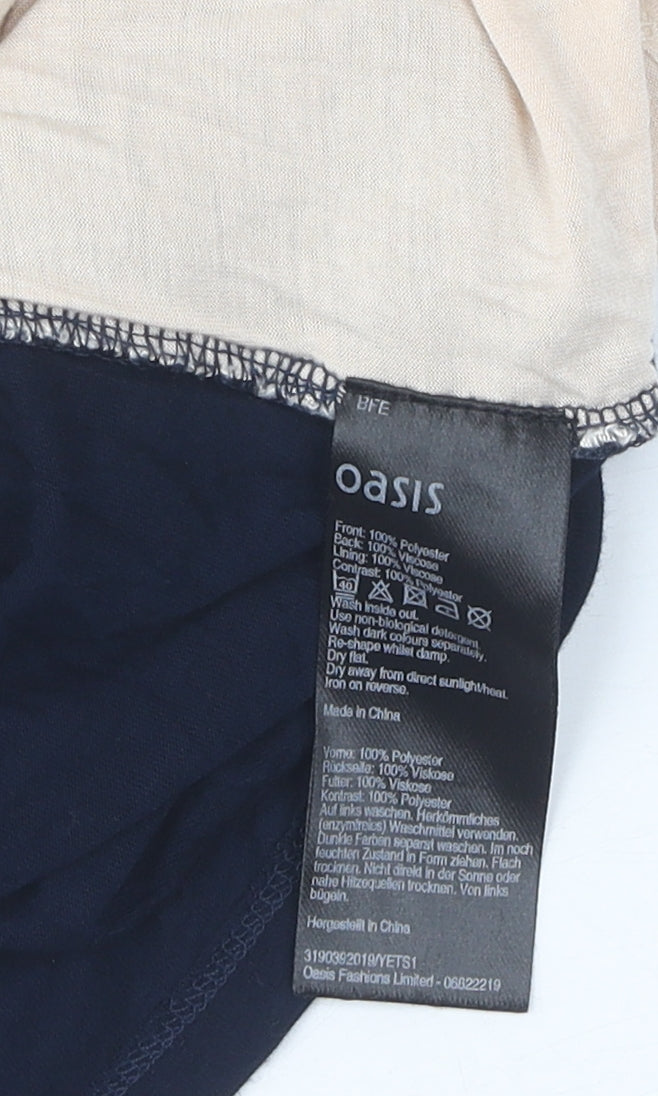 Oasis Women's Multicoloured Crochet Blouse, L, Summer Style