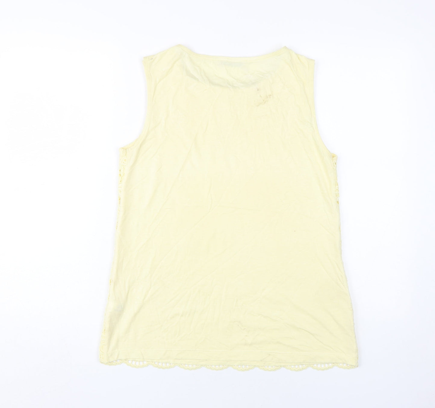 Oasis Women's Yellow Beaded Tank Top Size 8