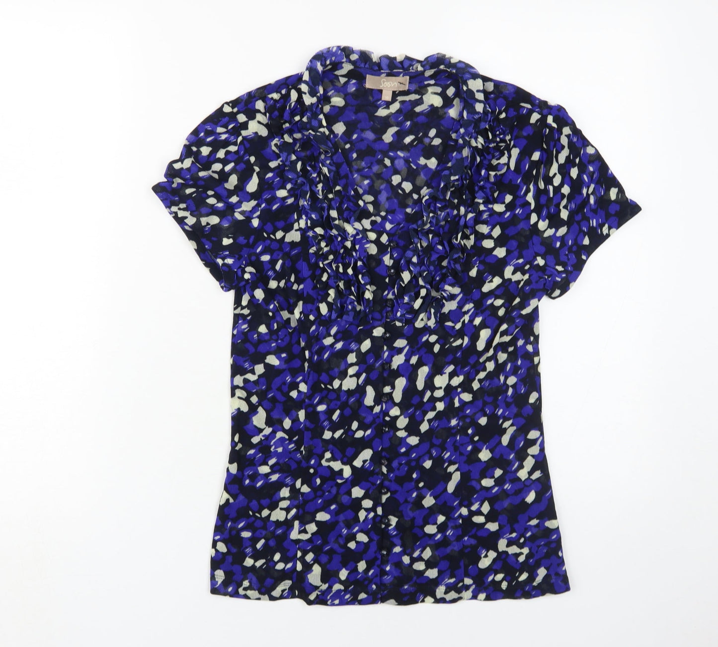 Soon Women's Blue V-Neck Blouse Size 10