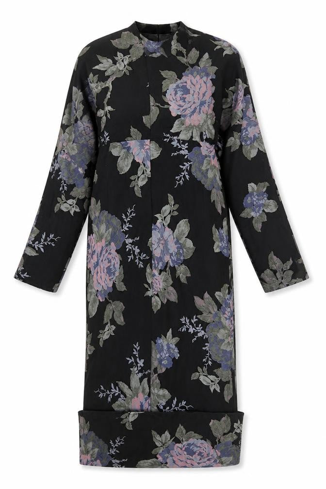 Front view of ASOS DESIGN Women's Black Floral Shift Dress -, size 12
