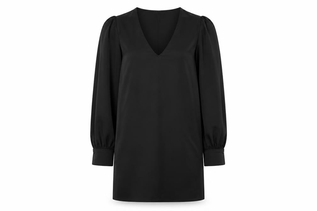 H&M Women's Black V-Neck Shift Dress Size 12