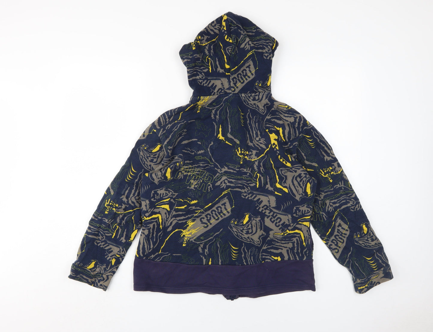Puma Boys Graphic Print Full Zip Hoodie - Blue, Size 12