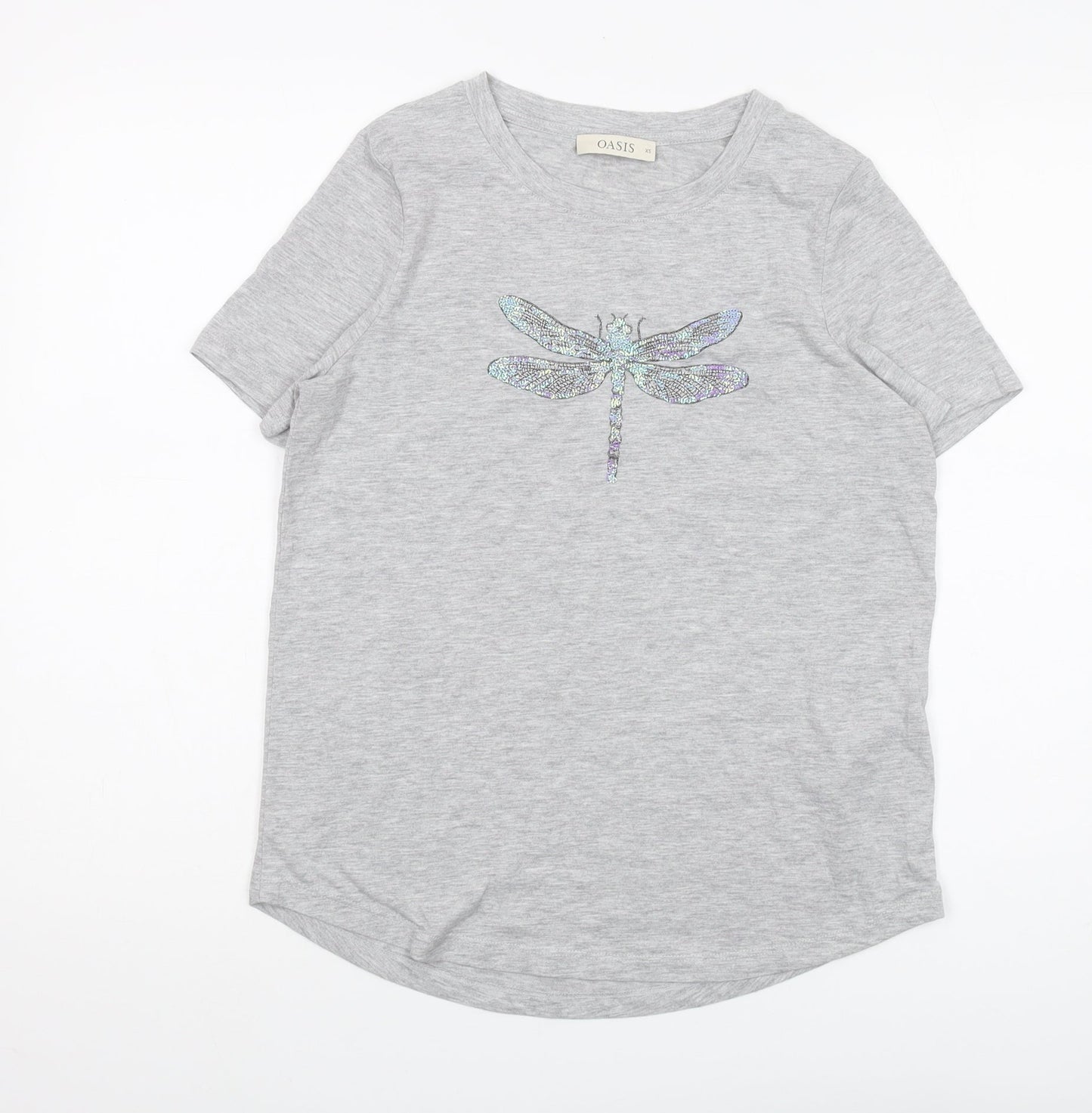 Oasis Women's Grey XS Basic Crew Neck T-Shirt