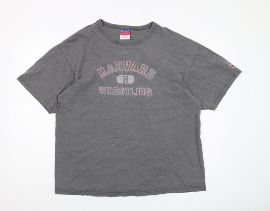 Champion Men's Grey L T-Shirt, Sports Theme, Cotton, Excellent