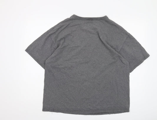 Champion Men's Grey L T-Shirt, Sports Theme, Cotton, Excellent