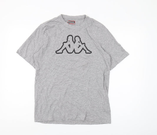 Kappa Men's Grey Logo T-Shirt Medium
