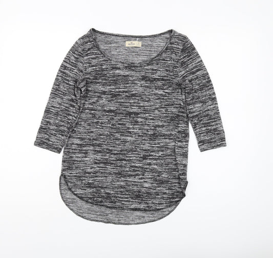 Hollister Women's Grey Knit T-Shirt Size S, Casual Top