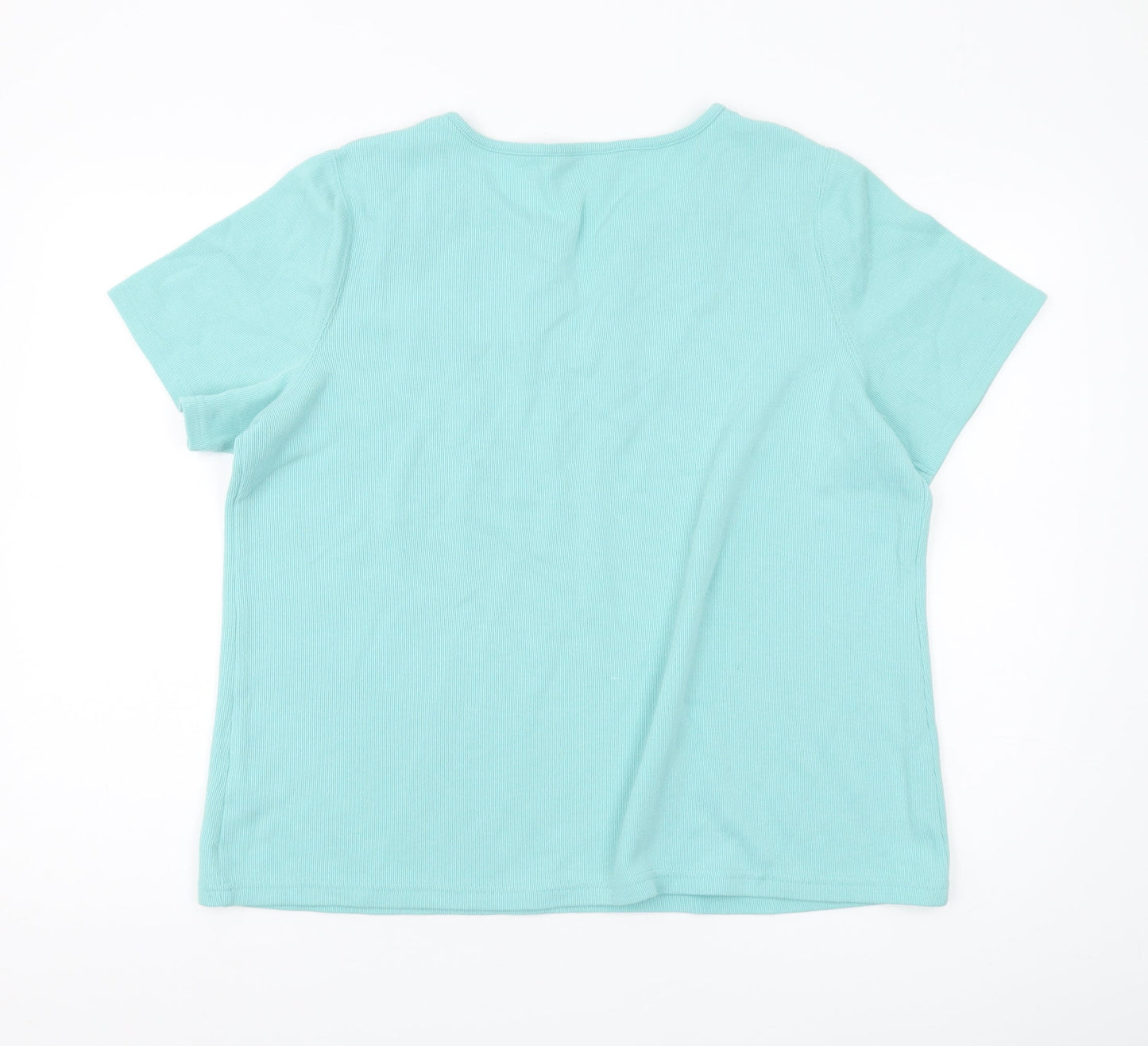 Bonmarché Women's Blue Lace Accented T-Shirt Size 20