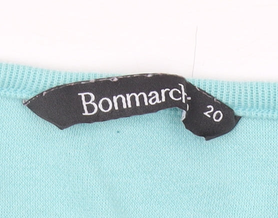 Bonmarché Women's Blue Lace Accented T-Shirt Size 20