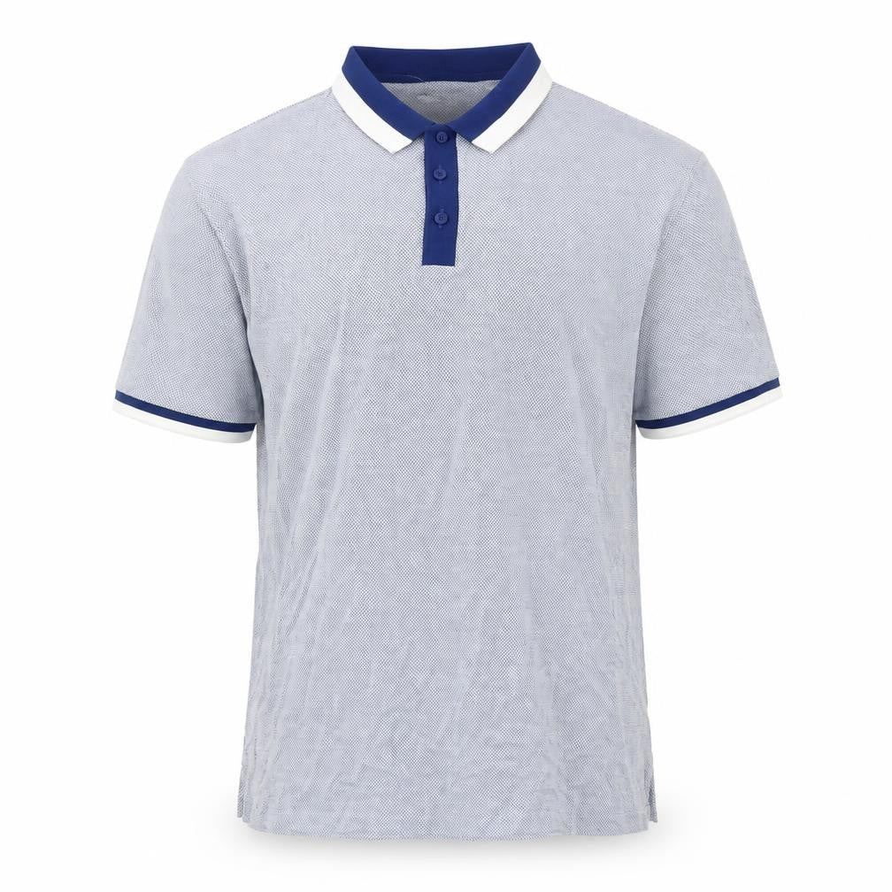 Marks and Spencer Men's Blue L Geometric Polo Shirt