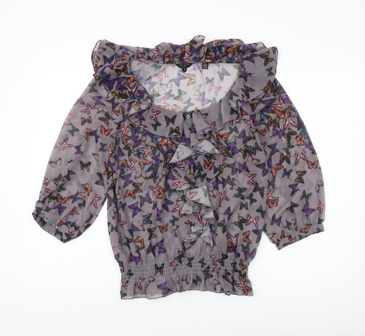 Ted Baker Women's Multicoloured Butterfly Blouse Size 6
