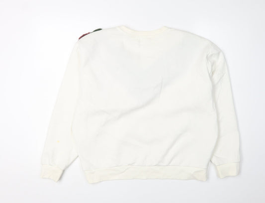 Mango Women's Ivory Pullover Sweatshirt L