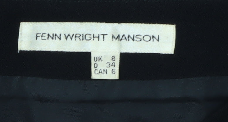 Fenn Wright Manson Black Wool Women's Pencil Skirt - Size 8