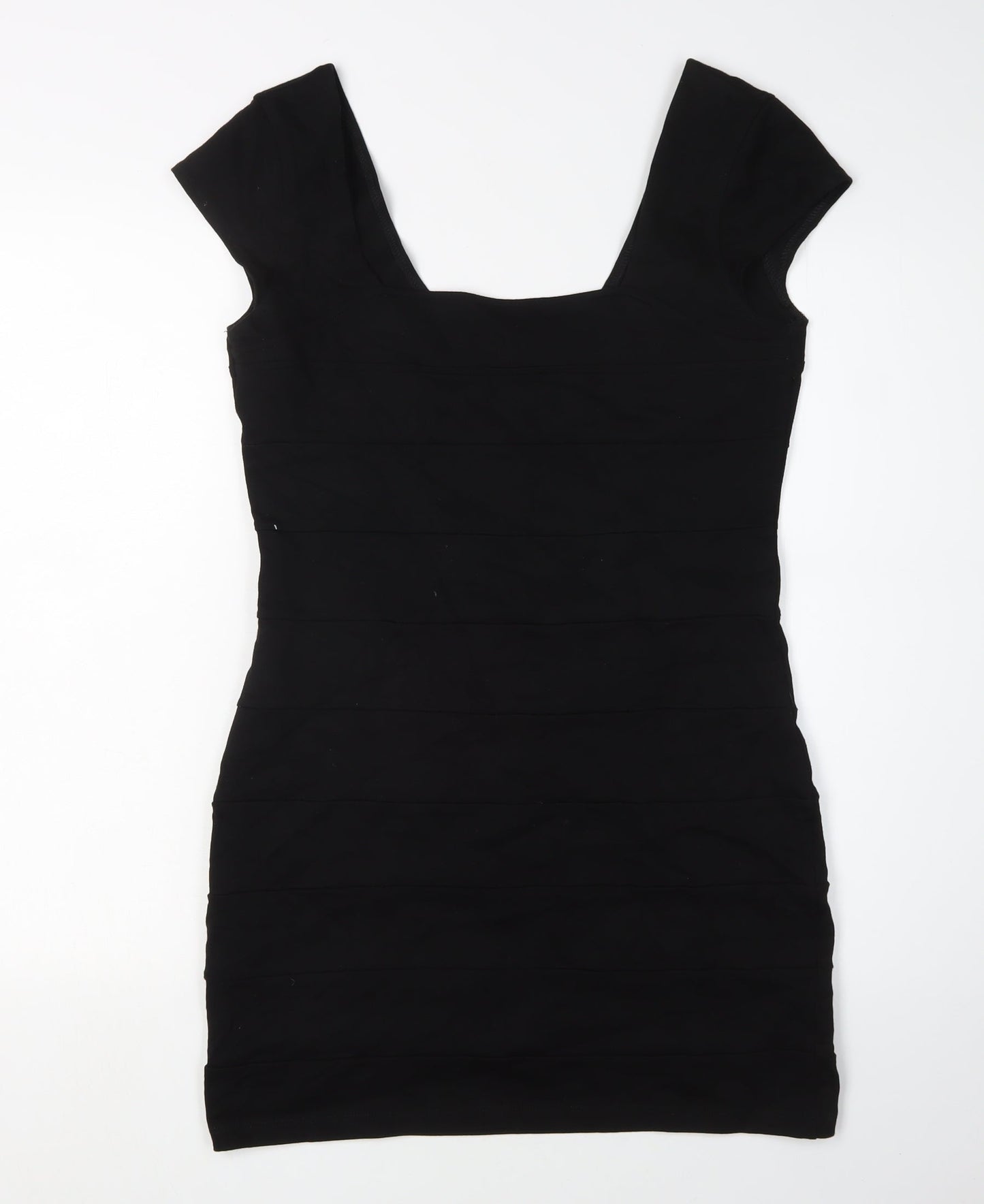 H&M Women's Black Bodycon Mini Dress - Size 12