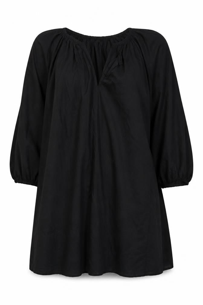 H&M Women's Black Cotton Long Sleeve Dress