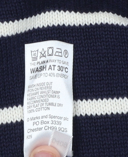 Marks and Spencer Women's Blue Striped Pullover