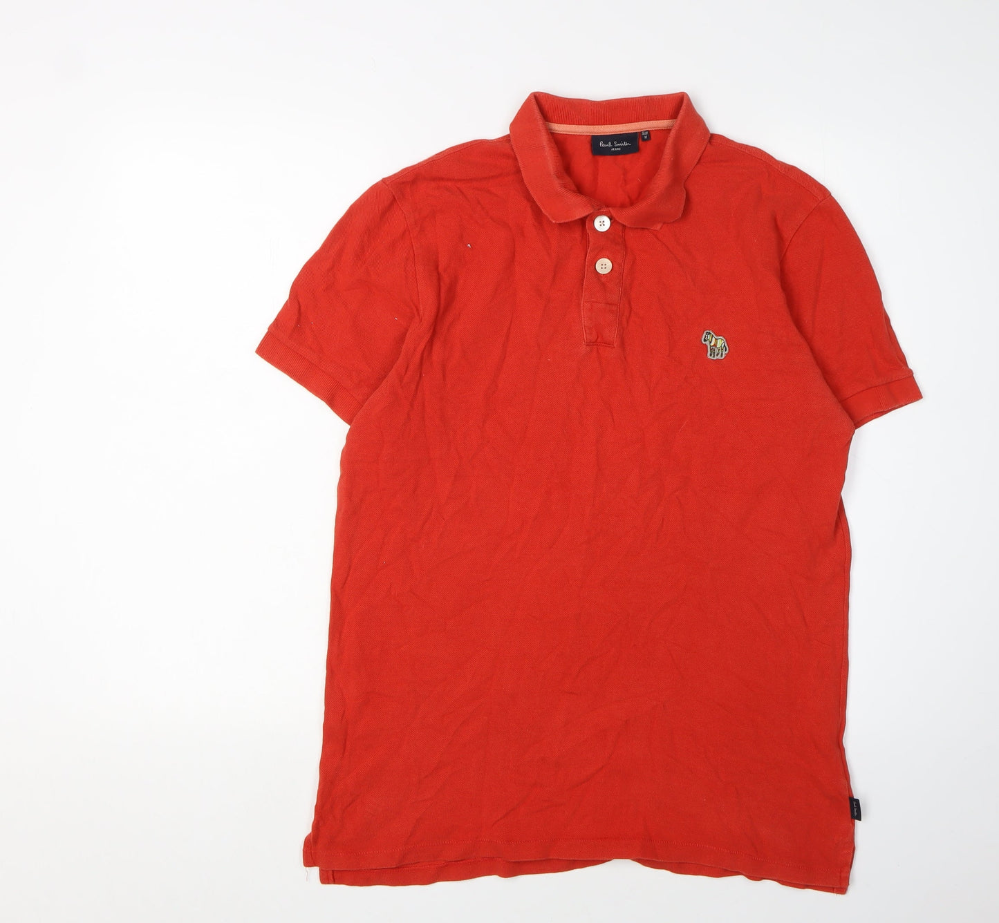 Paul Smith Red Polo Unisex M Cotton Short Sleeve