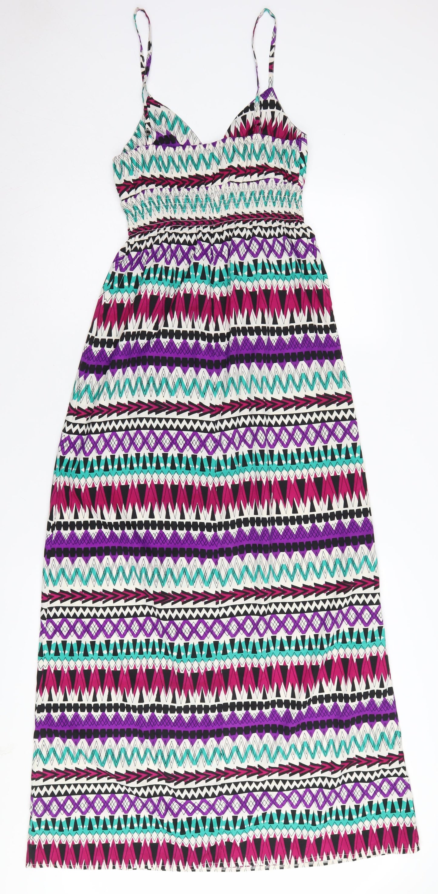LOOK Women's Geometric Maxi Dress, Size 12, Multicoloured