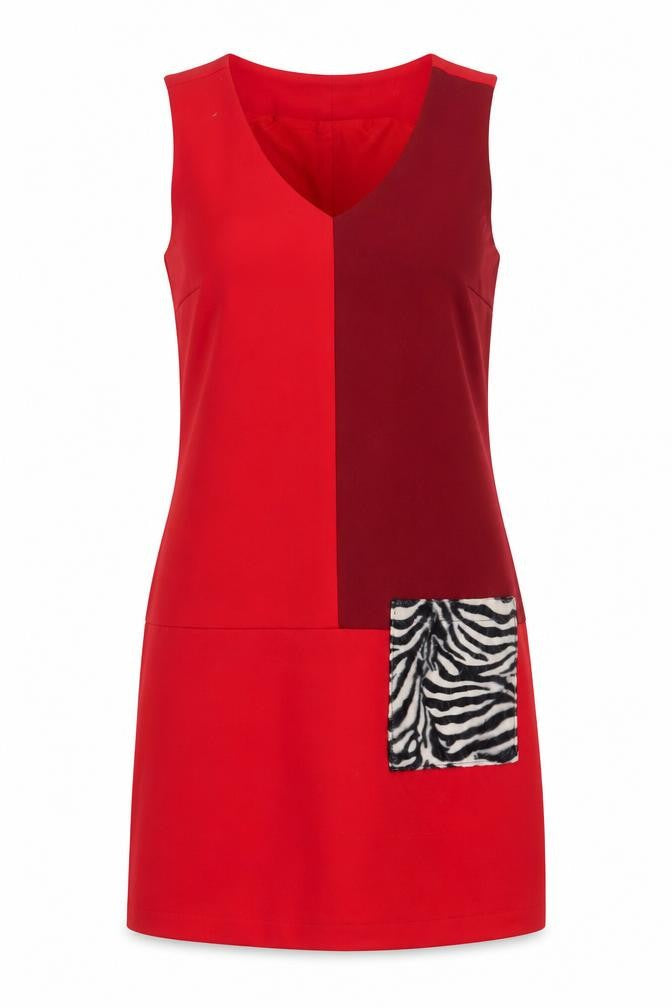 Trend Women's Red Shift Dress - Size 10, Colourblock