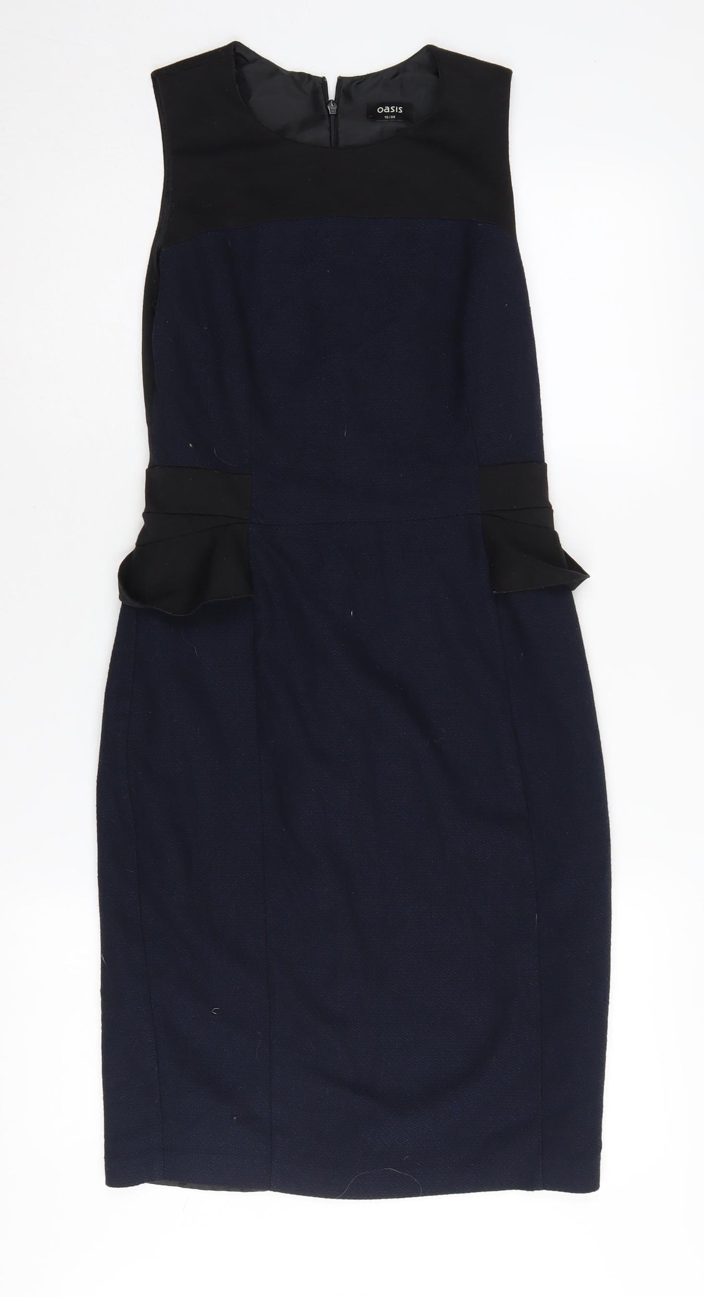 Oasis Women's Black Pencil Dress Size 10 with Peplum