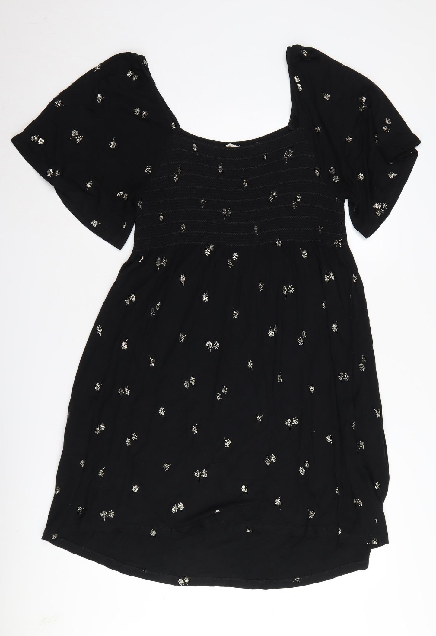 Fat Face Women's Black Embroidered A-Line Dress Size 10