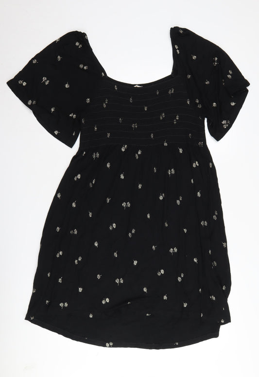 Fat Face Women's Black Embroidered A-Line Dress Size 10