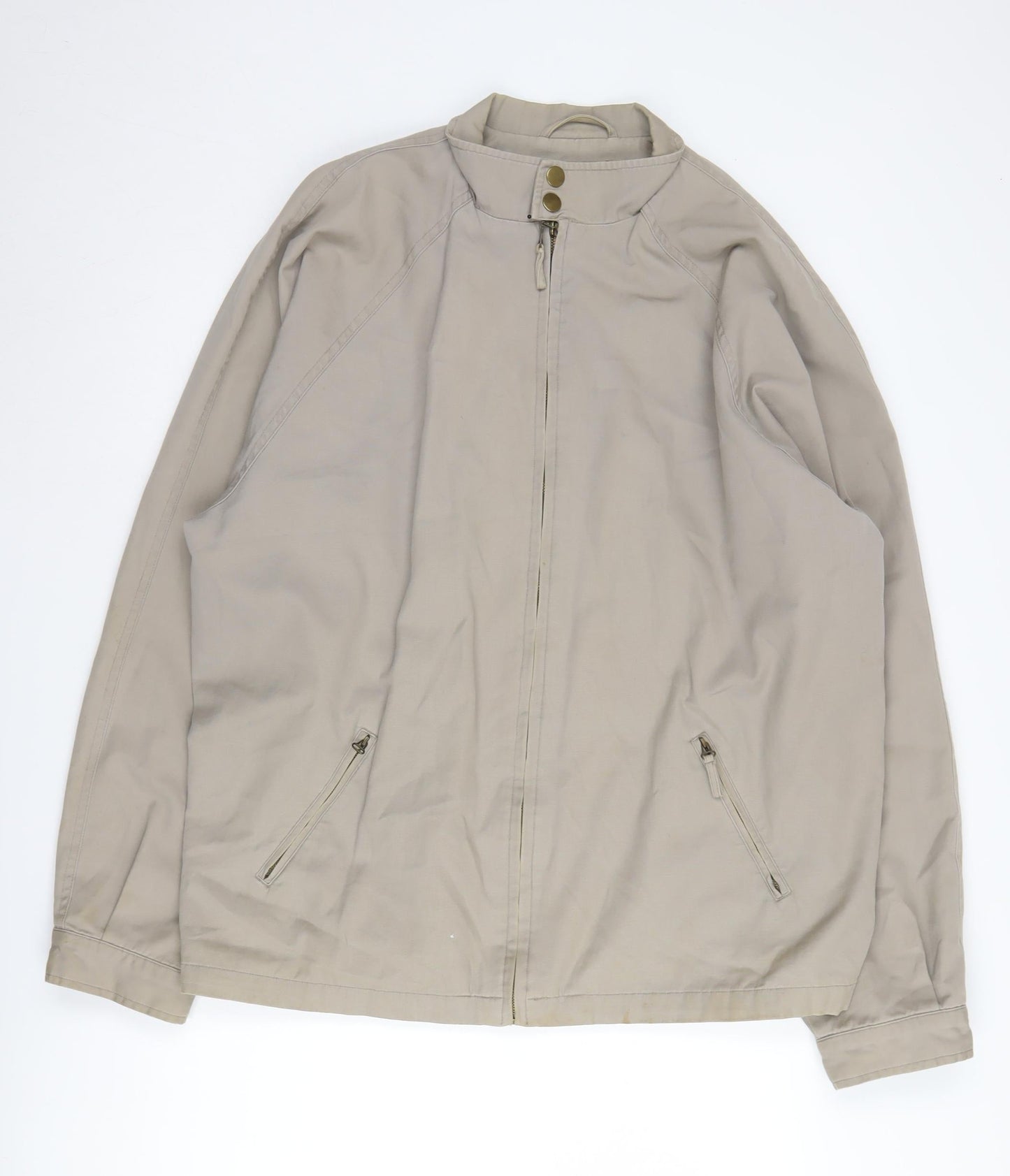 NATURAL CLASSICS Men's Beige Cotton Windbreaker L