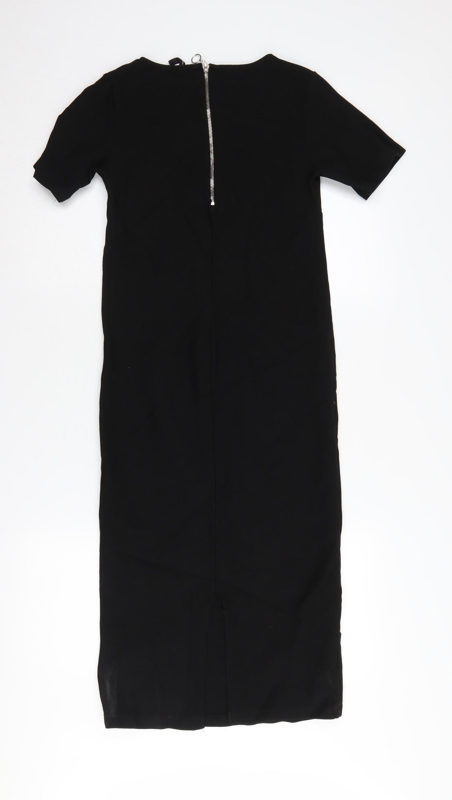 Stradivarius Women's Black Midi Sheath Dress Size L