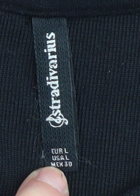 Stradivarius Women's Black Midi Sheath Dress Size L