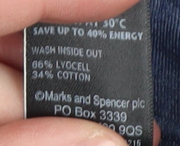 Marks and Spencer Women's Blue Cropped Denim Trousers, Size 8